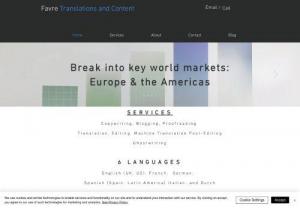 Favre Translations - We offer translations and multilingual content writing in English, German, French and Spanish in the fields of Marketing, Fintech, Tech, Mobile Apps, and Websites. 10 years in the experience in translation and writing.