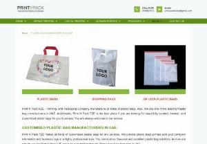 Affordable Plastic bag manufacturers in UAE - Make your Plastic bags from best Plastic bag manufacturers in UAE. How to manufacture Customised plastic bags at a low price and high quality. Shopping Bags