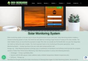 solar monitoring system - Solar Monitoring System is an online solar plant performance monitoring system. Remote monitoring system enables a remote management system of solar plants. Solar monitoring system are some benefits you can track the energy generation of solar panel.
