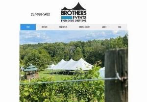 Brothers Events - Brother's Events is a premier event rental company specializing in tents,  tables,  and chairs. Brothers Events was established in 2007 by three brothers in high school. Brothers Events is your one stop shop for tent,  tables,  and chair rentals.