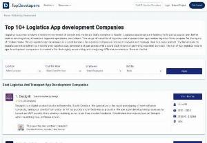 Top Logistics App development Companies - Want to develop a solution for the logistics business? The list of Top Logistics App Development Companies can help hire the best app developers to build your logistic & transport app.