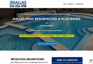 Dallas Pool Resurfacing & Plastering - Dallas Pool Resurfacing & Plastering is what you need to save you from pool stains, discoloration, and cracks which prevent you from enjoying crystal clear waters! We offer unmatched quality of pool resurfacing services using gunite, plaster, Peddle Tec, fiberglass, Diamond Brite, tiles, and a couple of other unique materials. With over 8 years in the field, our portfolio properly speaks for itself; over a hundred exquisite pools with clean waters for full enjoyment when swimming.