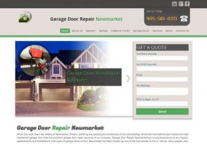 Garage Door Repair Newmarket - We offer unparalleled in the high caliber garage door repair to our clients here around the city. Our highly skilled and professionally trained servicemen can help you with various door problems. These include worn-out door springs, unresponsive safety sensors, and electric door openers, and cables and tracks repair.