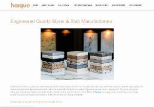 World\'s most fashionable luxury quartz surfaces - Haique Quartz is the prominent manufacturer & distributors of Natural and Luxury Quartz surfaces in India. With an infusion of spectacular designs, colors, and patterns, we aim to enrich life experiences.