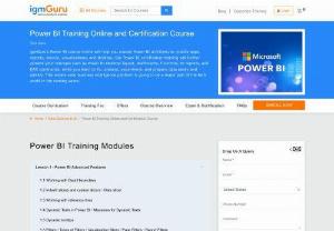 Learn Power BI in 2021 - The Microsoft Power BI Training by IgmGuru is planned to assist users in dynamic learning about Power BI,  Microsoft's latest business intelligence tool used for Analytics and data visualization. The primary goal of online training for Power BI is to help users attain a working knowledge of exploring and analyzing datasets using Power BI and make easy to use visualizations into the dashboard using the tools provided by Power BI platform. The Power BI Training Course provides a basic.