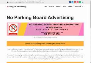No Parking Board Advertising | Sun Pack | Tin Sheet No Parking Sign Board - Prajapati Advertising is leading No Parking Board advertising company that providing no parking sign board in Tin Sheet & Sun Pack Materials.
