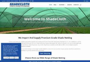 Shade Cloth - Enhance and protect your valuable assets with our quality shade netting manufactured from HDPE (High-Density Polyethylene). 3% UV stabiliser for long-lasting protection from the harsh sun with a 5 year guarantee. Rolls are supplied in 50m lengths with various heights, weights and shade factors, depending on your requirement.