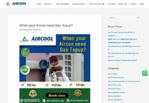 Aircon Gas topup - aircon gas top-up is one of the major problems might occur in your aircon so to overcome that you might check your gas level, and also check the gas pipe leakage regularly. the freon gas is helping to make your air conditioner cooling properly.