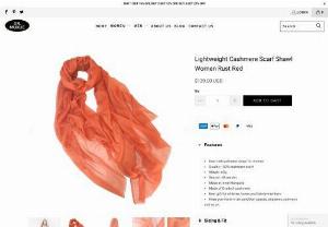 women's orange lightweight cashmere scarf - Quality: 100% cashmere Size: 200 x 100 cm / 79 x 39 inches Weight: 65g Season: Spring,  Summer,  Autumn Place of Origin: Inner Mongolia,  China
