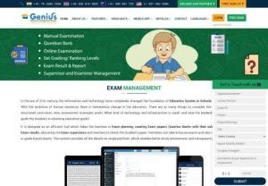 Exam Management System - Genius Edusoft - Genius Education Management also provides the feature in which teachers can add the manual examination details of the institute. They can set the different grading levels and different ranks to the students, according to their performance in the exams. They can add the name of the individual student, with the total number of marks scored in different subjects.