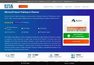 Azure classes in Chennai - Azure training will help you to master various aspects like cloud architecture and its layer, about its components, Azure resource manager etc. FITA is offering the best training in Azure training in chennai with the professional trainers. We are also available in online platform for making you more convinient. Get trained here and have your dream job.