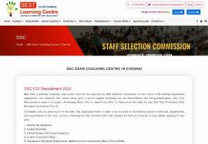 best ssc coaching centre in chennai - Best Learning Centre is a well-known institute for SSC examinations such as CGL, CHSL, MTS, CPO, GD, and JE. Our team of expert faculties has contributed immensely to their effort to bring success to most aspirants\' lives. Our motto is to join us to write your success stories. Therefore we have designed our SSC books and materials as per the latest SSC syllabus. check more details from the site.