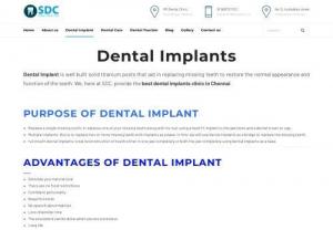 Best Dental Implant Chennai | Senthil Dental Care - Dental Implant is well built solid titanium posts that aid in replacing missing teeth to restore the normal appearance and function of the teeth. We, here at SDC, provide the best dental implants clinic in Chennai.
