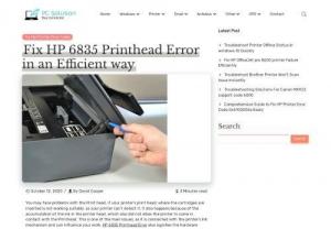 What are the factors behind the occurrence of HP 6835 Printhead Error? - Recently, lots of users have reported HP 6835 Printhead error while accessing their printing devise. This is one of the major issues, as it is connected with the printer\'s Ink mechanism and can impact your work. One of the common reasons behind its occurrence are authentic cartridges are not used by you. In order to rectify it, simply get in touch with our experts for quick resolution.