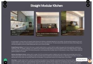 Straight Modular Kitchen - The straight line kitchen area is the most effective layout applicable for small spaces. One wall of the kitchen is kept open and the entire kitchen is set up on that. Arttd'inox provides modular kitchens and homeware designed with the finest quality of stainless steel from the house of Jindals.