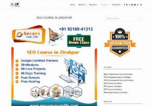 SEO course in Zirakpur - Secure your life has a best course with in your city which has SEO training in it. However we provide best SEO Trainers with 8 years experience. We thereby provide advanced SEO course with 100% practical training and job placement.