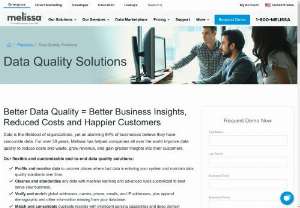The Best Data Quality Services - Melissa helps address your data issues with solutions including profiling, cleansing, verification, enrichment, matching, deduping, monitoring, and more.