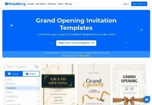 photoadking - Looking for a grand opening cards? Create ribbon cutting invitation, restaurant grand opening, shop inauguration and other business opening invitations.