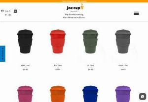 Joe Cup - Joe Cup is a reusable coffee cup made with natural bamboo fiber, and corn starch. Joe Cup is BPA, BPS and phthalate-free. The lid and sleeve are made with matte, food-grade silicone which is latex-free and designed especially for hot liquids. It has a resealable 'no-drip' lid, making it perfect to take with you everywhere you go. The whole product (cup, lid and sleeve) is dishwasher safe and should last for years if treated nicely.