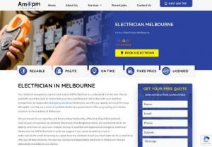 ELECTRICIAN MELBOURNE - Electrician Melbourne 🥇 Emergency Electrician Melbourne	Need an emergency electrician in Melbourne? AMPM Electrical commits to provide quality emergency electrician services in Melbourne. Call ☎️️ us today 0437608708	ELECTRICIAN MELBOURNE