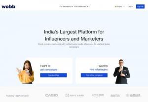 Wobb Influencer Marketing Platform - We are the Wobb, Top Influencer Marketing platform in India. We have tie up with 10000+ Influencers in India.