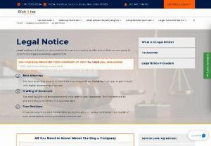 Legal Notice - Draft a Legal notice online | ClickNTax - Legal Notice. It is sent before filing a suit to warn the offender/other parties that legal action may be taken against him/her if he/she fails to comply with some conditions agreed by him/her.