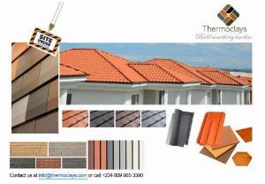 Thermoclays Nigeria Ltd. - Top class clay roofing tiles, cladding and other fired clay profilesTop class clay roofing tiles, cladding and other fired clay profiles
Bricks,
Roofing tiles
Faux bricks
Tile bricks
Pavers
special shapes bricks
Vent bricks
decoration bricks
floor tiles
wall tiles
coloured bricks
facing bricks
decking pots
decking bricks
parapet bricks