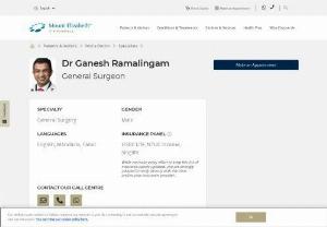 Dr. Ganesh Ramalingam, Gastrointestinal Surgeon - Dr. Ganesh Ramalingam is a Consultant with G&L Surgical Clinic at Mount Elizabeth Novena Medical Centre, specializing in General Surgery.