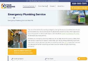 Emergency Plumbing Services in Asheville NC - Four Seasons Plumbing specializes in residential plumbing repairs and installations for homeowners in and around Asheville, NC. When you need a highly skilled Asheville plumber, contact us to schedule a prompt and professional appointment. Our Plumbing Services: Emergency Plumbing Drain Cleaning Leak Detection & Repair Water Heater Repairs/Installations Kitchen Plumbing Toilets, Sinks, Showers, Faucets Valve Replacement Fixture Repair Well Pumps Water Filtration Ejector Pump Work Recirculating.