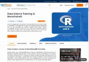 Data Science Training in Marathahalli - IgmGuru offers one of the Best Data Science Training in Marathahalli. Data Science Course in Marathahalli has been designed after consulting some of the best professionals in the industry. The reason we have done this is because we wanted to embed the topics and techniques which are practiced in the industry, conduct them with the help of pedagogy which is followed across universities - kind of practical data science with R implementation. In doing so, we prepare our learners to learn data...