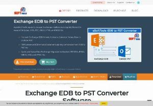 EDB to PST Converter software - eSoftTools EDB to PST Converter software program has the capability to remove all kinds of Exchange EDB corruption errors in just a click. This is one of the most recommended software by every user for the recovery of EDB items and to convert the EDB file to PST. Through this Exchange EDB to PST Converter software, you can quickly export all EDB data to PST including- Emails, Notes, Tasks, Contacts, Calendar, Journals, Appointments, Inbox, Draft, etc.
