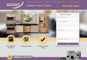 Ottawa Appliance Repair - Here at Ottawa Appliance Repair, you can trust us to resolve all your home appliance repair concerns. If you're facing problems with your refrigerator, microwave, fridge, washer, or dryer, you can rely on our dedicated and hardworking technicians to get the job done at a reasonable price.