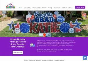 Yard Notes - Yard Notes offers a large selection of yard sign greeting rentals for birthdays, graduations, anniversaries, baby announcements, welcome home celebrations and so much more!� If you are looking for a top rated yard greeting company with 5-star service, check us out and experience the Yard Notes difference!