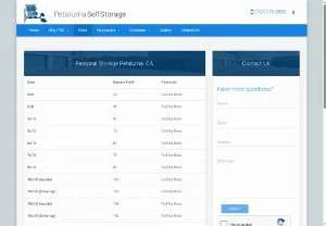 Screenshot of Secure Storage in Petaluma, CA