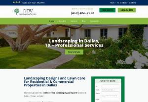 DFW Landscaping Service - DFW Landscaping Service is your go to source for all things landscaping in the Dallas-Fort Worth metro and beyond. Our services include yard and garden design, general lawn maintenance, tree trimming, and the installation of artificial turf by licensed professionals.