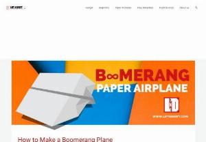 How to make a Boomerang plane - Conventional boomerang paper airplane are made of wood and can be very substantial. A custom made boomerang airplane is a more secure elective when you're searching for a pleasant movement to do with your companions. To toss your finished origami paper plane, boomerang plane, hold the model at the corner joint with your thumb on top and your forefinger on the base. Discard up and from you by turning your wrist, like how you'd toss a Frisbee. For best outcomes, play with your paper boomerang.