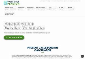 Present Value Calculator for Pensions - Do an actuarial calculation of the present value of your pension instantly, for 20% of the cost you would pay an accountant or actuary.