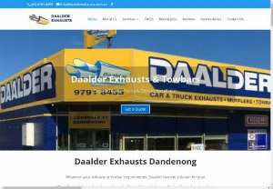Daalder Exhausts - Daalder Exhaust & Towbars has been established over 35 years ago and are specialists in supplying & installing all types of Towbars, Performance Exhausts, 4�4 Exhausts, Truck Exhausts, and Standard Replacement Exhausts.
We can also fit emission devices (Catalytic Converters, DPF's, etc), not to forget mufflers for most makes & models.

Get in touch with us to discuss your towbar or exhaust requirements, we'd be happy to talk you through the options available for your specific need. Call...