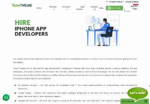 Hire Iphone Developer in Chennai - TeamTweaks is one of the foremost iOS App Design and Development companies in Chennai & Inida.Our professional iPhone application developers well versed in iOS development services. Our iOS experts are specialized in handing over the unique, user friendly and secure iOS Application