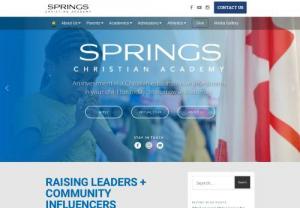 Springs Christian Academy Winnipeg - Springs Christian Academy is dedicated to providing a quality Christ-centered education, building a strong foundation for young people to live their life fully. SCA has a strong academic program from Pre-K to Grade 12 where students are taught to influence their community and are set up for success beyond graduation.