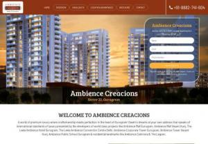 Ambience Creacions Luxury Apartments - A world of premium luxury where craftsmanship meets perfection in the heart of Gurugram! Dwell in dreams at your own address that speaks of international standards of luxury presented by the developers of world class projects like Ambience Mall Gurugram, Ambience Mall Vasant Kunj, The Leela Ambience Hotel Gurugram, The Leela Ambience Convention Centre Delhi, Ambience Corporate Tower Gurugram, Ambience Tower Vasant Kunj, Ambience Public School Gurugram & residential landmarks like Ambience...