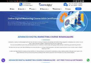 Advanced Digital Marketing Course In Bangalore - Learn Digital Academy is among the best�digital marketing training institute in Bangalore�with the best digital marketing courses in Bangalore. Their digital marketing classes in Bangalore are as interactive as classroom training, where students get to involve themselves in learning from the best professionals of the industry.