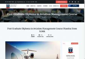 Post Graduate Diploma in Aviation Management in Mumbai - Enrolled for Post Graduate Diploma in Aviation Management in Mumbai through Nimr India - the best college approved by UGC. More on syllabus & eligibility details here.