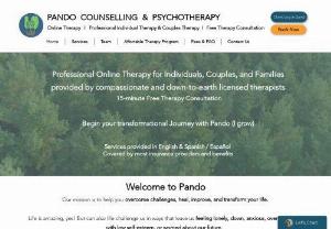 Pando Counselling & Psychotherapy - Virtual / Online counselling and psychotherapy services for individuals and couples - Serving all Canada