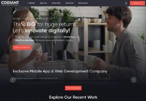 Mobile App Development Company - Codiant is a first-rated Mobile App and Web Development companies in the USA, UK, Australia & India. Having 11+ years of experience in mobile app and web, the company is hailed for crafting state-of-the-art apps for platforms like iOS and Android. As a key player in technology industry, the company keeps an edge by delivering a line of products including E-commerce, Healthcare & Telemedicine, Real estate, On-demand delivery, Transport & Automation to name a few.