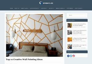 wall painting ideas - Top 10 wall Painting Ideas, Wall Pattern, Brick Wall Pattern, tree Wall Painting, tree wall Art, Wall Painting Music Design, Two Colour Painting.