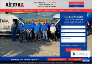 Airmax, Inc. - Airmax Inc. is an air conditioning and heating company based in Celina, Texas, servicing HVAC systems in Dallas Metroplex and surrounding areas for over 29 years. They provide installation, repair, replacement, and maintenance services for air conditioners, heating systems, furnaces, air cleaners, and air purification systems. You may contact our family-owned business at (972) 382-3200 to schedule a service request.