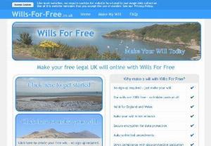 Wills For Free - Free UK Wills - A website to make your own will for free. Once completed you will be emailed your will.