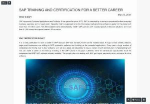 SAP TRAINING AND CERTIFICATION FOR A BETTER CAREER - SysAppPro is the best SAP Training Institute in Gurgaon. The SAP training courses offer a unique opportunity to leverage role-based access to critical data, applications, and analytical tools and streamline processes across several verticals from manufacturing, finance, service, sales, etc. There are more than 200+ training modules available in our SAP.