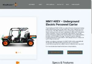 Underground Mine Ready RTV MM1140 EV - Mine Master - Mine Master is one of the leading underground Kubota RTV equipment suppliers in Canada. MM1140 EV underground RTV vehicle is highly reliable and power-efficient, so if you are looking for an underground mining RTV series, then visit us today.